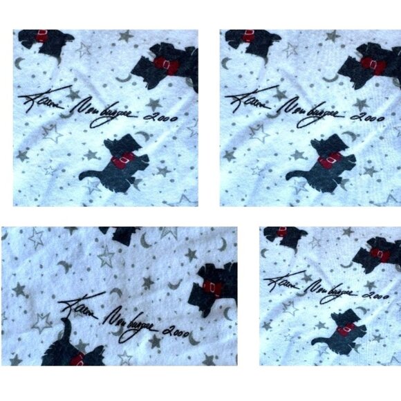 Vintsge Karen Neuburger 2000 Scottie Dog Fabric White Flannel 36 in W x … - Picture 5 of 12